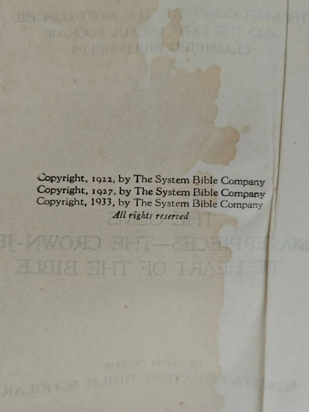 The System Bible Study Revised & Enlarged 1938 Hardcover Religious Reference